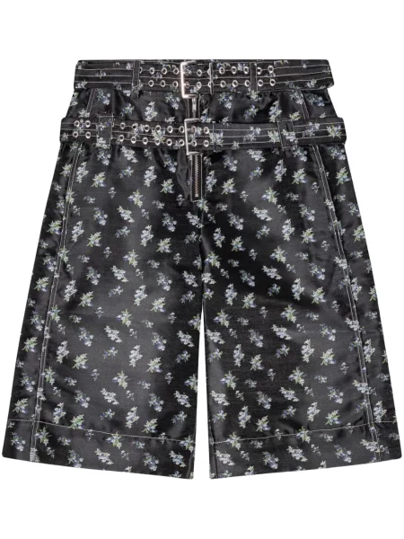 Pantaloni scurți Ganni cu model floral cu imagine negru