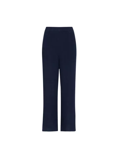 Lniane spodnie Vilebrequin niebieskie