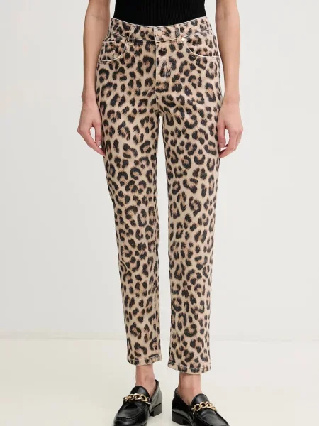 Дънки OUI с висока талия бежово