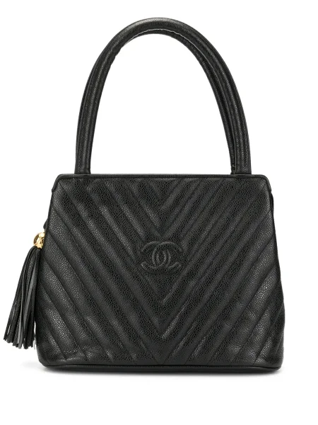Kabelka Chanel Pre-owned s třásněmi černá