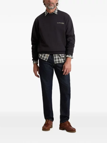 Суитчър Woolrich с принт с кръгло деколте черно