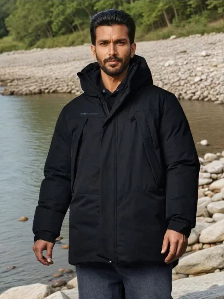 Sinsay Bunda puffer s kapucí černá