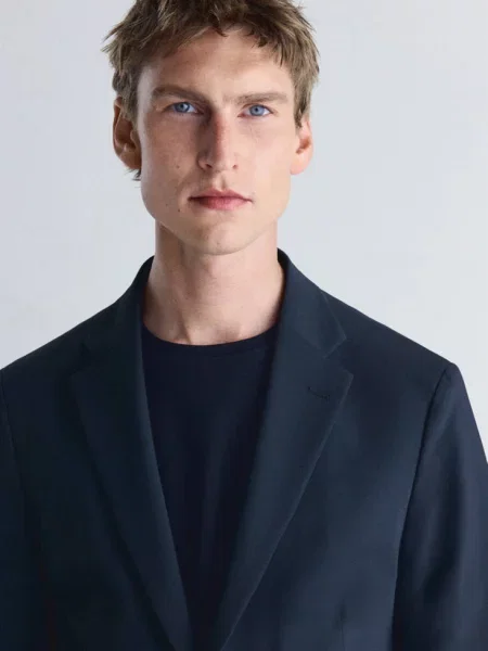 Marynarka do garnituru termoregulacyjna slim fit Mężczyzna 48 MANGO MAN niebieski