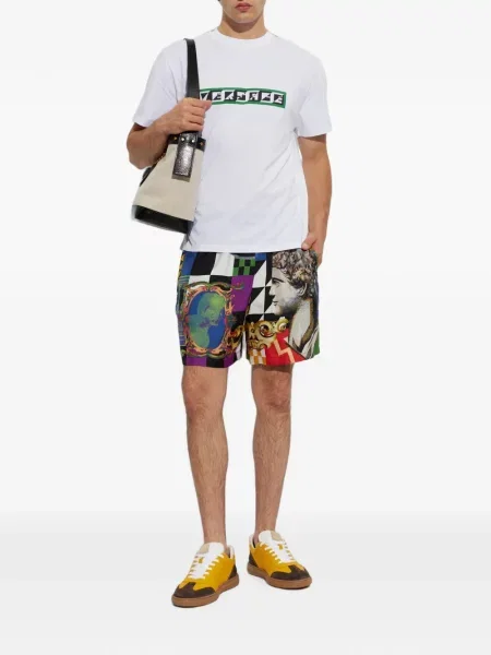 Tricou Versace cu imagine din jerseu alb