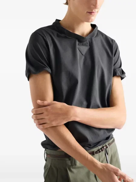 Tricou Prada scurt gri