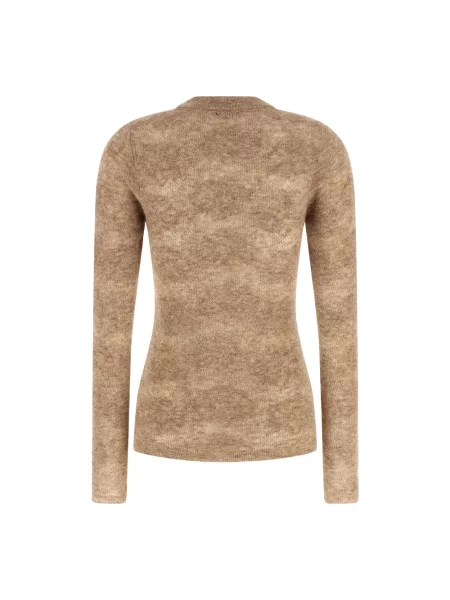 Sweter Brunello Cucinelli wełniany w kwiatki beżowy