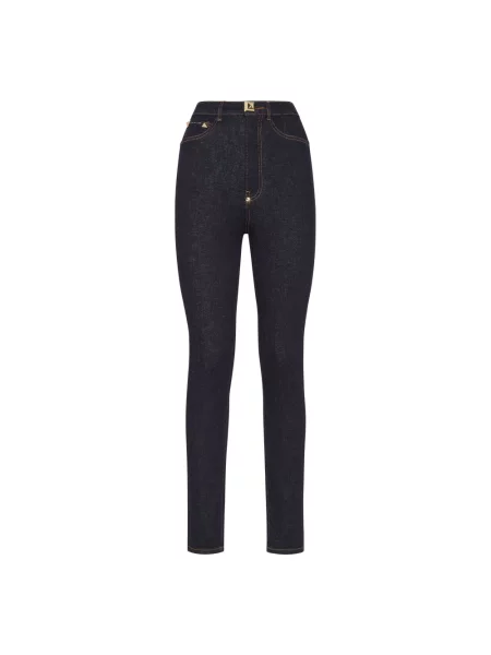 Jeansy Philipp Plein z wysoką talią niebieskie