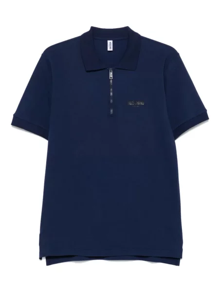 Tricou polo Moschino cu imagine albastru
