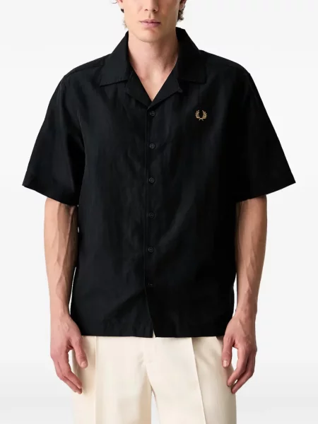 Gulerat cămașă Fred Perry cu broderie negru