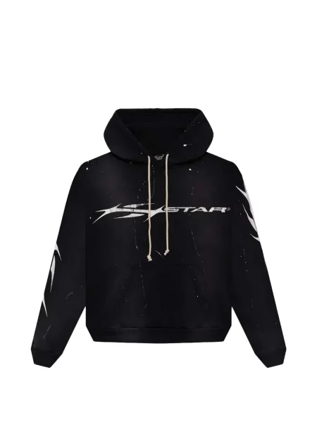 Mikina s kapucí Hellstar s potiskem černá