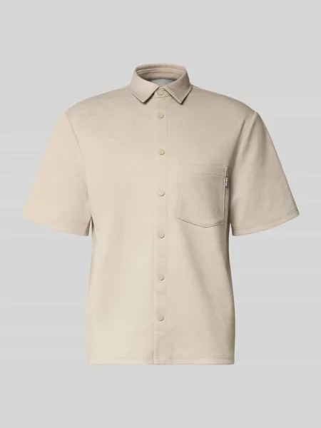 Koszula casualowa o kroju regular fit z kołnierzykiem typu kent i brustaszą Review