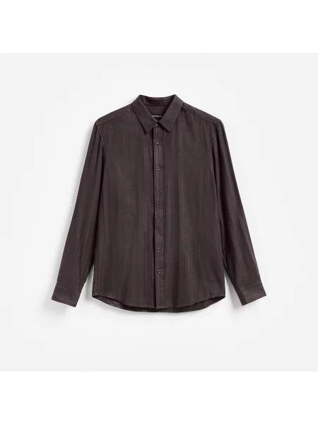 Reserved Pamutban gazdag slim fit ing szürkésbarna