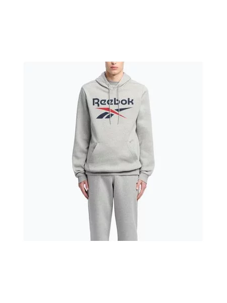 Кофта Reebok Identity Big Logo Fleece Hoodie medium grey heater/vector navy/vector red сіра