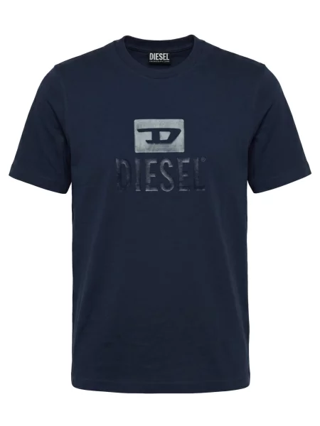 DIESEL Tricou T-JUST TONE ON TONE bleumarin