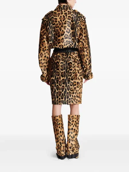 Geanta de piele Balmain cu imagine cu model leopard