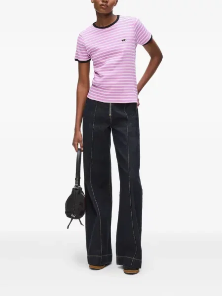 Tricou Karl Lagerfeld cu dungi roz