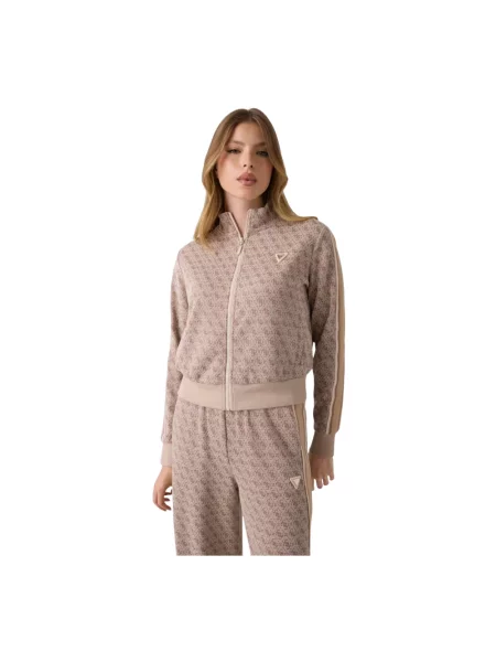 Bluza rozpinana Guess żakardowa beżowa
