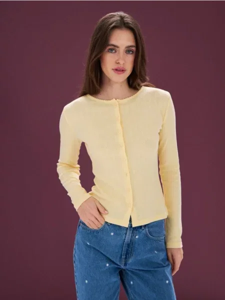 Блузка з довгими рукавами світло-жовтий жовта