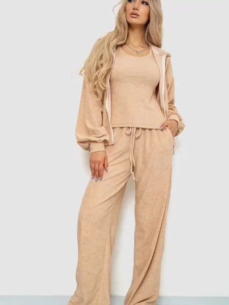 Костюмный спортивный костюм Ager бежевый