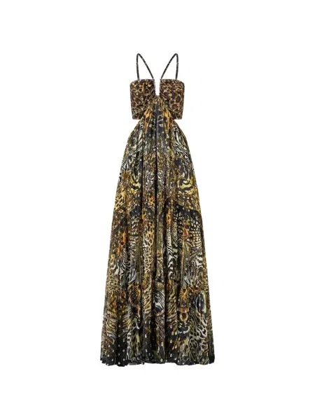 Rochie Camilla cu imagine cu model leopard negru