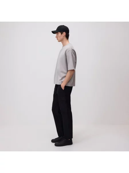 Reserved Kalhoty jogger se lnem černý