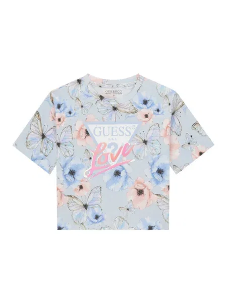 Guess Tricou celest albastru
