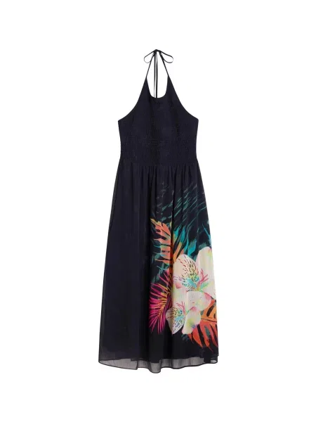 Desigual Rochie verde / roz / negru alb