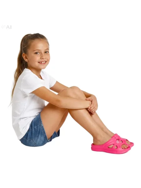 Klapki na basen antypoślizgowe Aqua-Sport Malibu Junior różowe