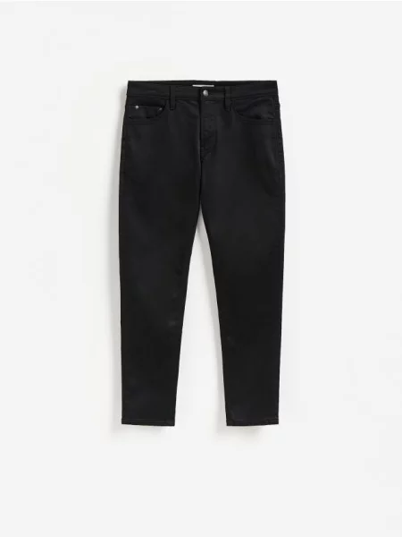 Reserved Blugi slim cu efect prespălat negru