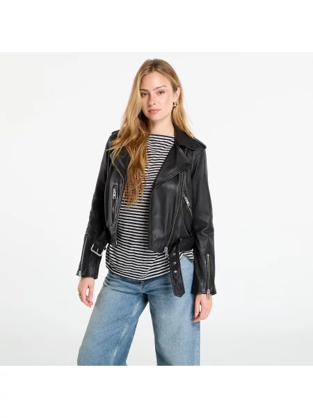 Яке AllSaints Balfern Leather Biker Jacket Black 10 черно