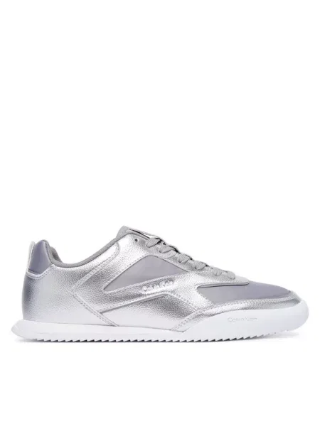Calvin Klein Superge Low Pro Run Lace Stripe Met Lth Srebrna