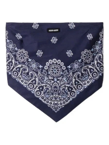 Top Miu Miu popelinowy niebieski