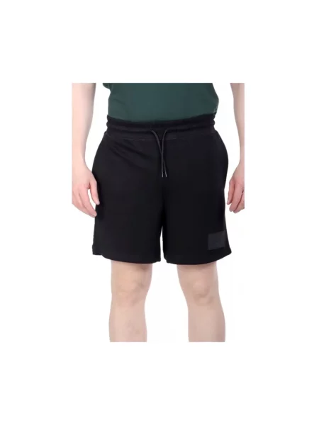 Bermudy Emporio Armani Ea7 z logo czarne