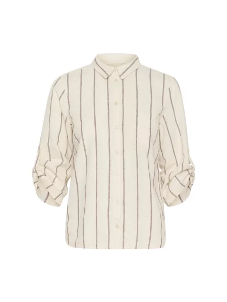 Koszula Part Two w paski beżowa