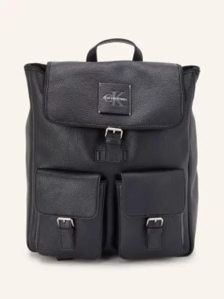 Plecak Calvin Klein Bold Pebble Flap Backpack Black OS czarny