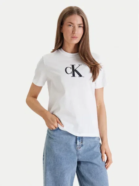 Tričko Calvin Klein Jeans s krátkými rukávy černé