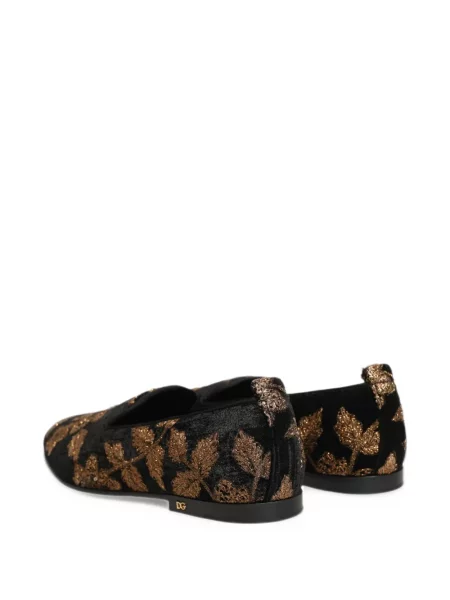 Φλοράλ σκαρπινια Dolce & Gabbana ζακάρ μαύρο