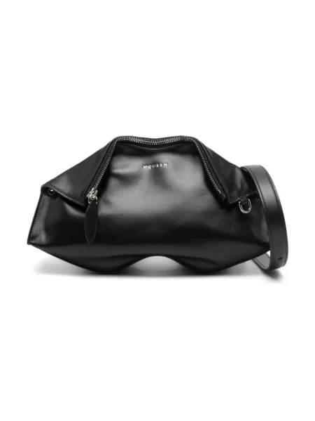Kopertówka Alexander Mcqueen skórzana czarna