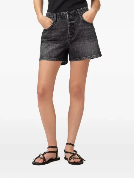 Pantaloni scurți din denim Allsaints negru
