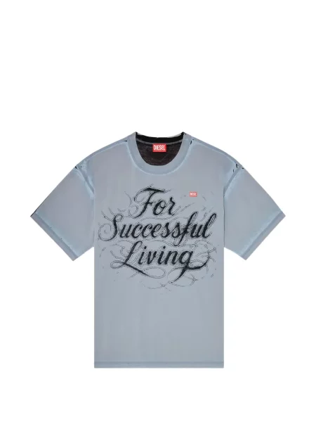 Tricou Diesel cu imagine gri