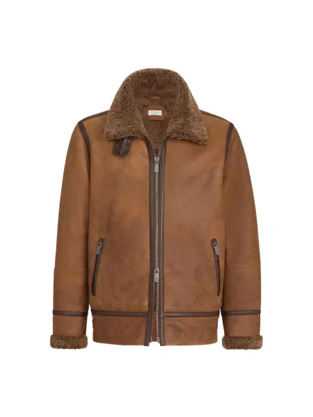 Kurtka bomber Brunello Cucinelli brązowy