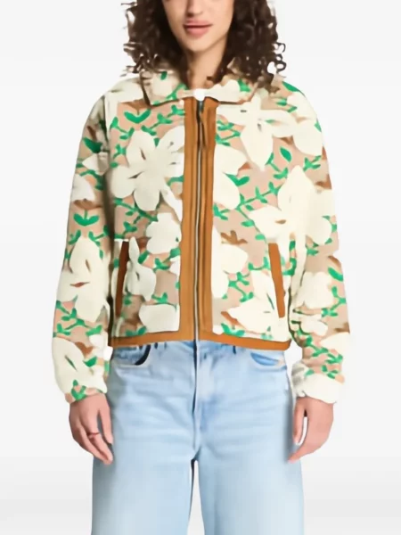 Geacă Napapijri din fleece cu model floral cu imagine