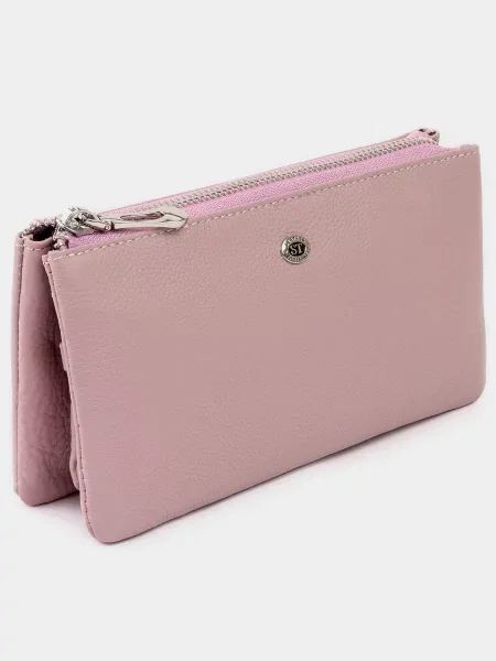Кожаный клатч St Leather Accessories розовый