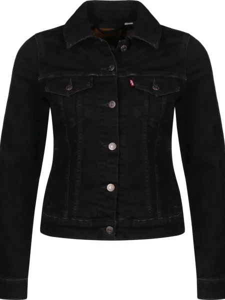 Levi's Geacă jeans femei de tranzitie negru