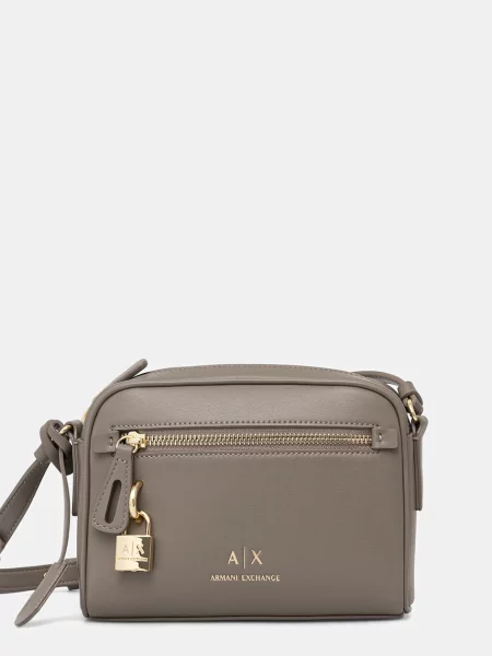 Torebka crossbody Armani Exchange skórzana beżowa