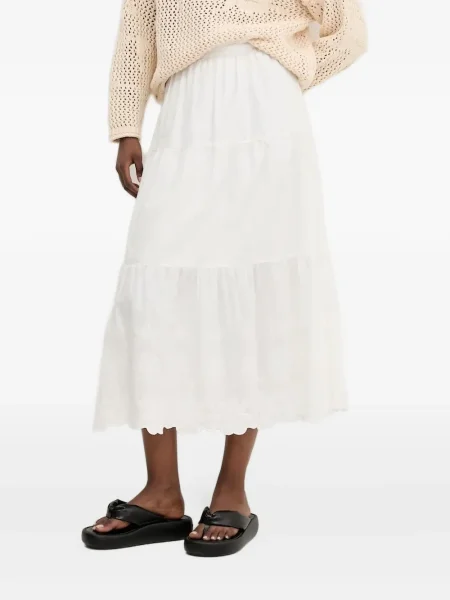 Fustă Desigual cu broderie alb