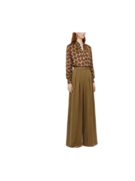 Spodnie Dries Van Noten brązowe