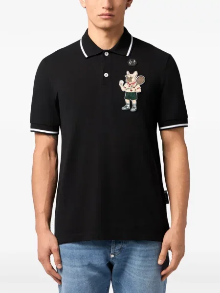 Tricou polo Philipp Plein tenis negru