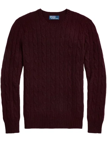 Fleece πουλόβερ Polo Ralph Lauren με στρογγυλή λαιμόκοψη με σχέδιο γκρι