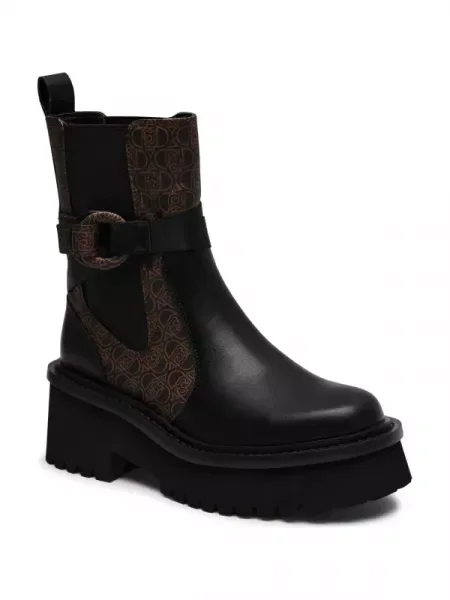 Liu Jo Ghete chelsea FLAIR 16 cu adaos de piele negru